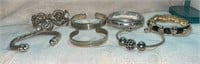 (7) Misc Silver & Gold Tone Fashion Braclelets