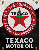 Texaco Motor Oil Tin Sign