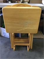 4 wooden TV tray