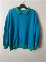 Vintage Blue and Green Striped Crewneck