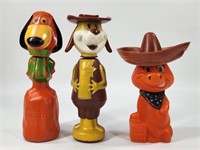 3) VINTAGE SOAKIES - DEPUTY DAWG, AUGIE DOGGIE +