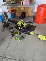 Ryobi blower, trimmer and chargers