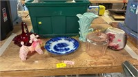 Flo Blue Plate, Fenton, Depression Glass, Pottery