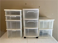 3 Plastic Organizers. W extra casters