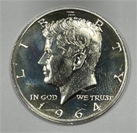 1964 Kennedy Silver Half ACCENTED HAIR Proof PR