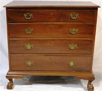 Chippendale claw foot 4 drawer chest