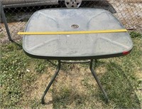 Metal Frame Umbrella Patio Table