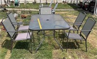 Umbrella Patio Table & 5 Chairs