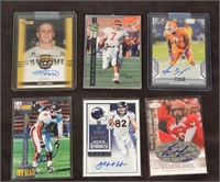 (6) Signed Football Cards