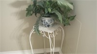 Plant Stand w/ Artificial Potted Plant