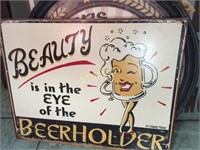 Tin Beer Holder Sign