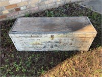 Antique white wooden tool box