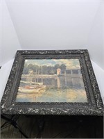 Signed Claude Monet 1974 Sailboat Picture
