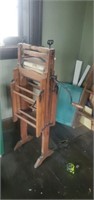 Antique Folding Wash Tub Bench Stand and wringer.