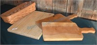 Cutting boards & Longaberger basket