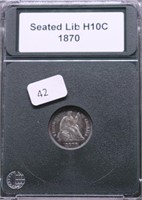 1870 HALF DIME AU PQ