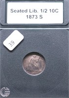 1873 S HALF DIME XF