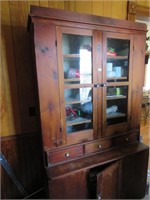 EARLY PRIMITIVE PANTRY CUPBOARD - CONTENTS ARE IN