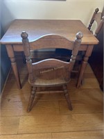 Child’s Wooden Table &2 Chairs 26in x 20in x26in