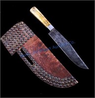 Crow Tacked Sheath & Trade Knife c. 19th Century