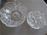 brilliant cut glass bowl and nappy may find chips