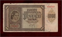 SERBIA 1941 1000 KUNA BANK NOTE