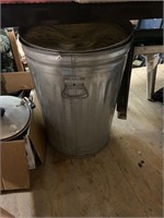 galvanized a steel garbage can