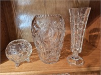 Crystal Vases  Footed Bowl