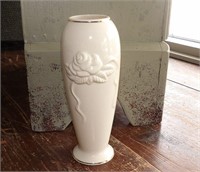 Lenox Flower Vase with Raised Rose Design