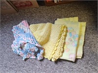 3 Vintage Baby Blankets