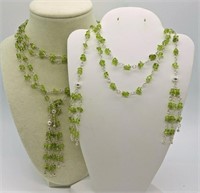 Two Peridot Beaded Necklaces
