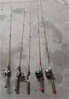 5 Fishing Rods & Reels. Shakespear, The Citation,