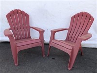 Pair of Plastic Adirondack Chairs