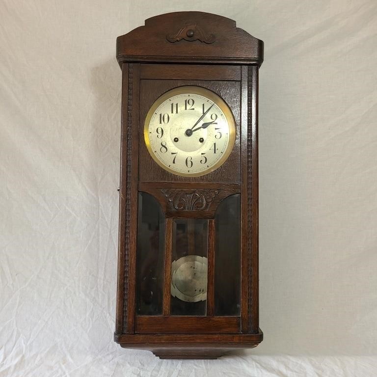 German Mahogany Wall Clock