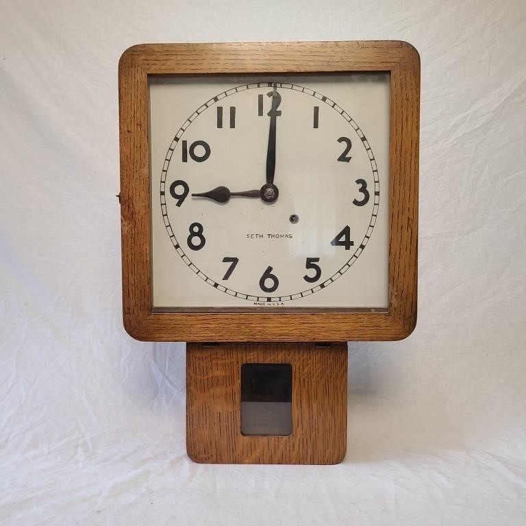 Seth Thomas Oak Wall Clock