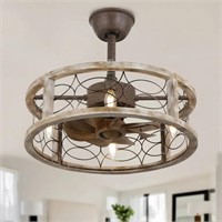 Caged Ceiling Fan With Lights And Remote Control,