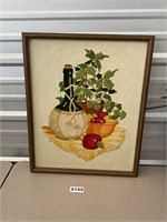 Embroidery Piece Chianti & Olives