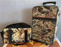 24" Rolling Luggage and Cat Themed Duffel Bag