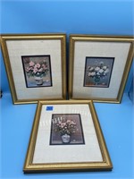 3 Framed Floral Prints