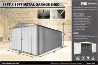 11'x19' Single Garage Metal Shed