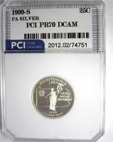 1999-S Silver Quarter PCI PR70 DCAM Pennsylvania