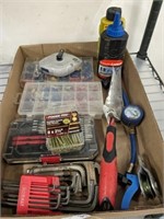 TRAY OF TOOLS - FASTENERS, MISC