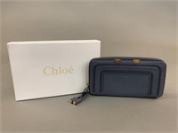Chloe Marcie wallet, street blue leather.