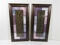 2 Framed Art Pcs-11"xx22"