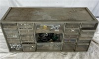 Screw organizer with lots of screws and bolts