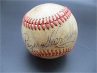 Rogers Hornsby Signed Official Red Stitch Baseball