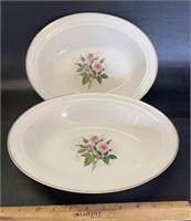 (2)OVAL SERVING BOWLS-(+)1W/CHIPS