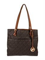 Michael Kors Printed Coated-canvas Gold-tone Tote