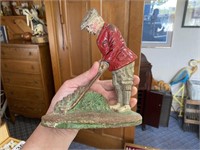 ANTIQUE CAST IRON GOLFER DOOR STOP 8 1/2"