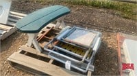 Pallet of Lawnchairs & Wooden Bench